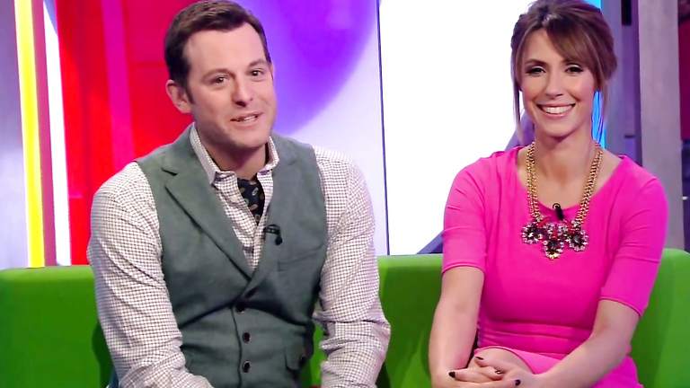 British morning show host in fashionable dress