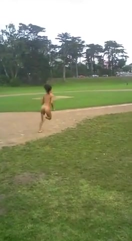 My girl lost a bet and runs naked around the baseball ...