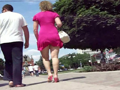 Russian beauties in skirts filmed walking in public