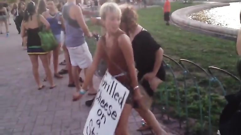 amateur pissing public festival pee