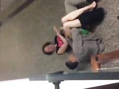 Drunk couple copulating on the hallway floor