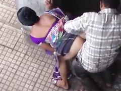 Public doggystyle quickie with an Indian girl