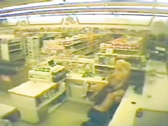 Security cam catches lesbian clerks in action