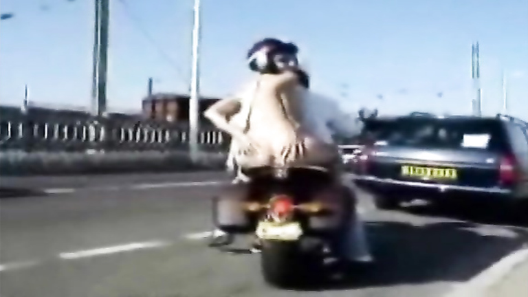 Riding the bike while completely naked