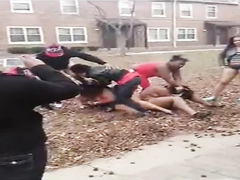 Black women fighting till bare skin