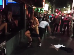 Hollywood street show with a drunken dude