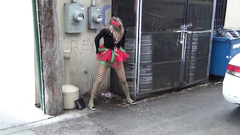 Drunk fest cutie in slow motion