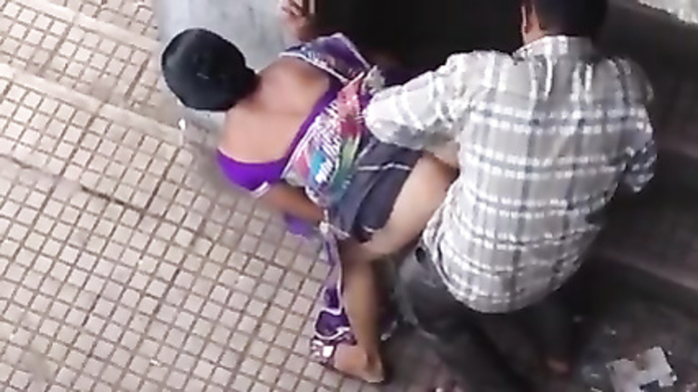 Beautiful Indian woman has doggystyle sex in public