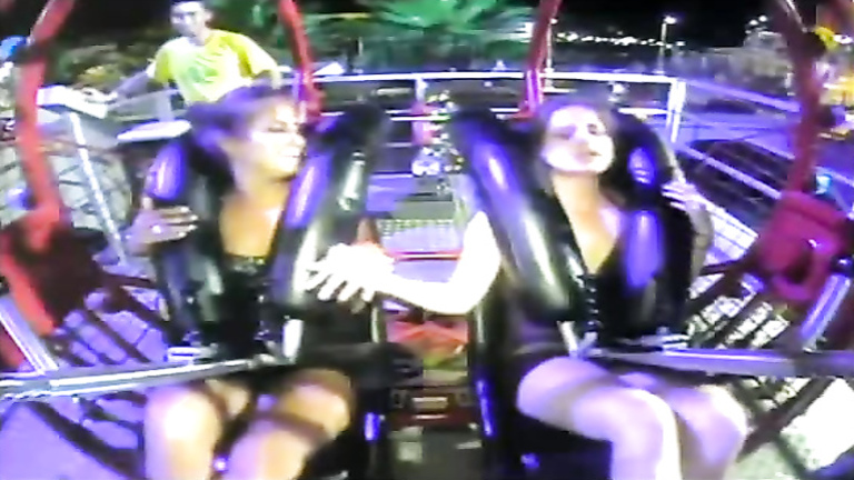 Upskirts on the amusement ride