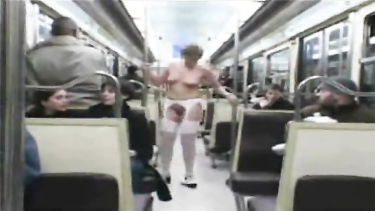 Shameless woman demonstrates curves in the bus