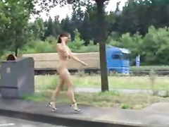 Walking nude gives her the pleasure!