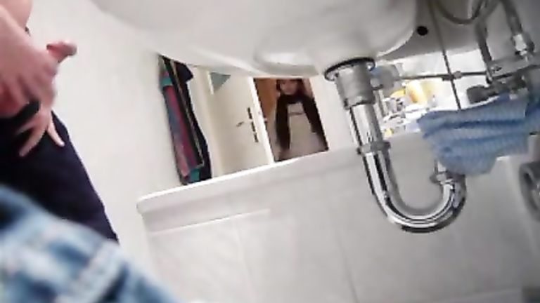 Caught jerking off in the bathroom