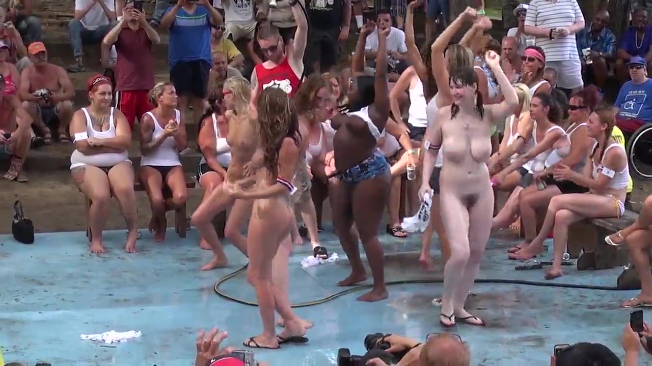 Wet tee shirt and stripping contest with hot chicks voyeurstyle picture photo