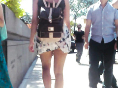 Following a short dress cutie through the city