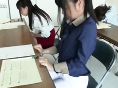 Japanese coed pisses her pants in class
