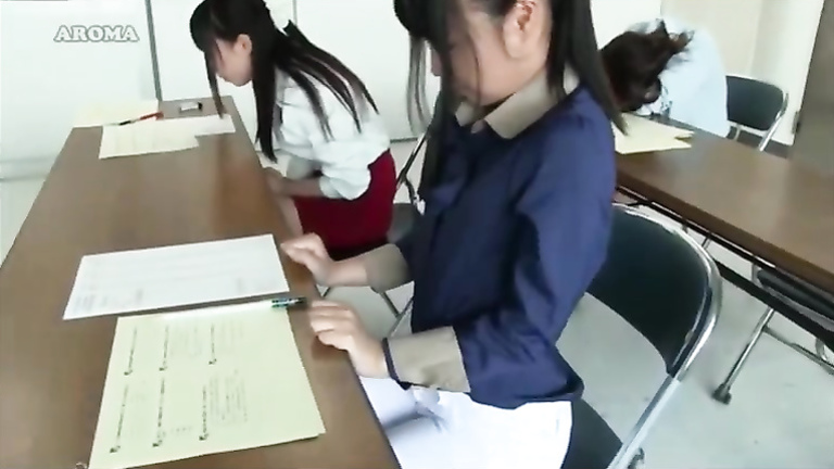 Japanese coed pisses her pants in class