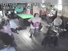 Chubby mature stripper puts on a show at the bar