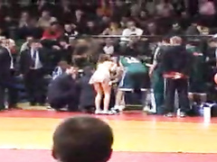 Topless girl streaks at a basketball game