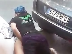 Sex in the street with a fat butt girl